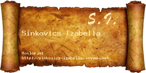 Sinkovics Izabella névjegykártya
